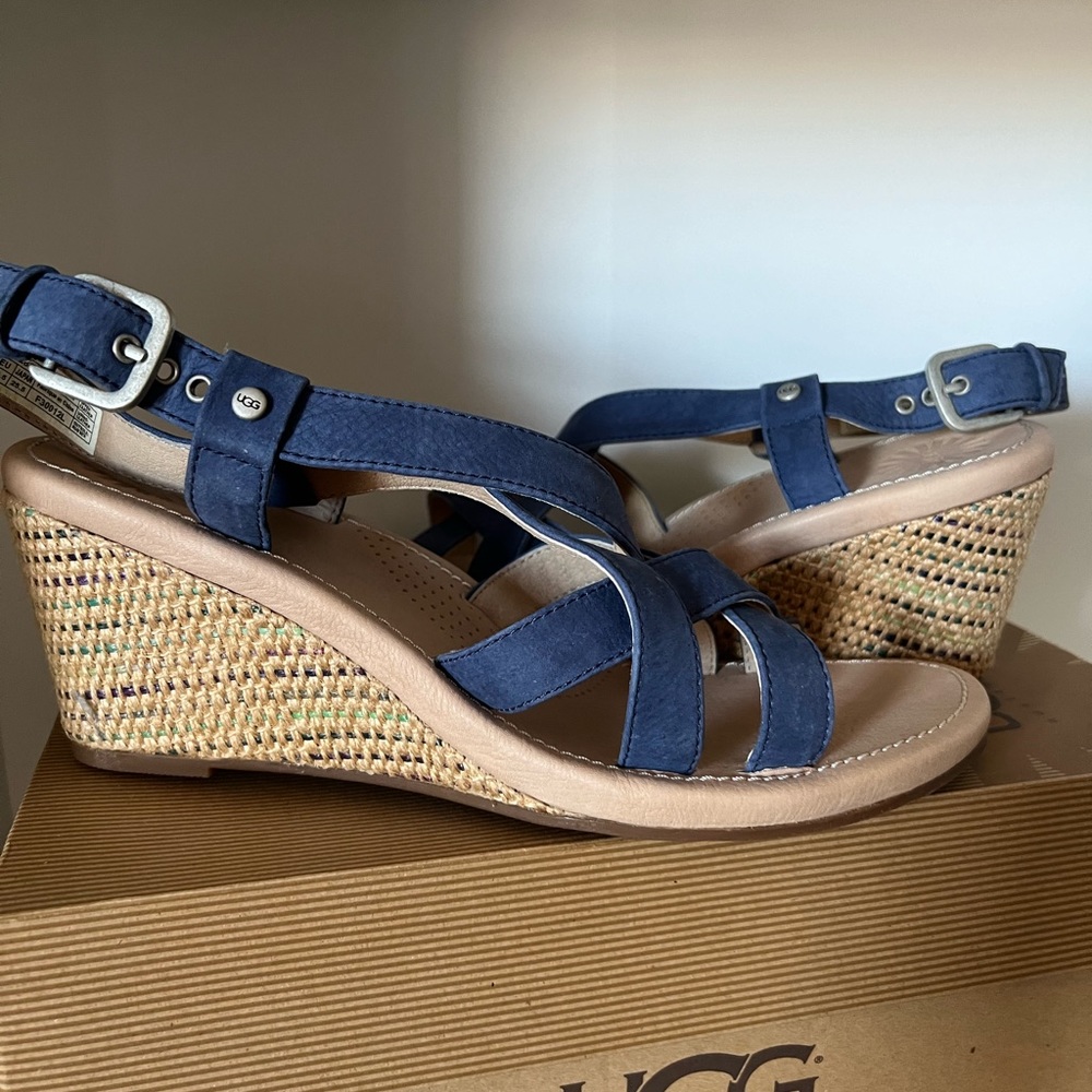 New Ugg Gaiana Wedge Sandal size 8.5US Leather